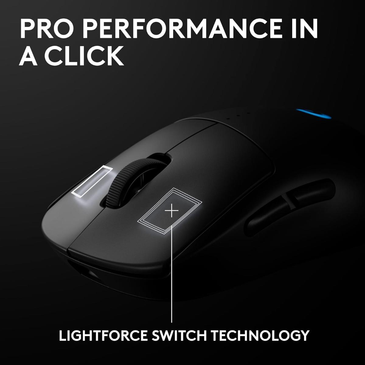 Logitech G PRO 2 Lightspeed Wireless Gaming Mouse, Right- or Left-Handed Mouse with up to 4 Customizable and Switchable Magnetic Side Buttons, 32K DPI Sensor, USB-C Charging, for PC/Mac - Black