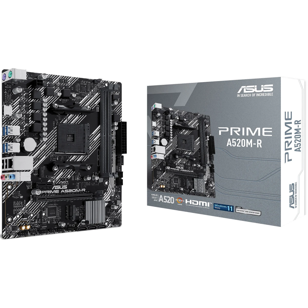Asus Prime A520M-R AMD A520 (Ryzen AM4) Micro ATX Motherboard with M.2 Slot USB 3.2 Gen 2 Type-A