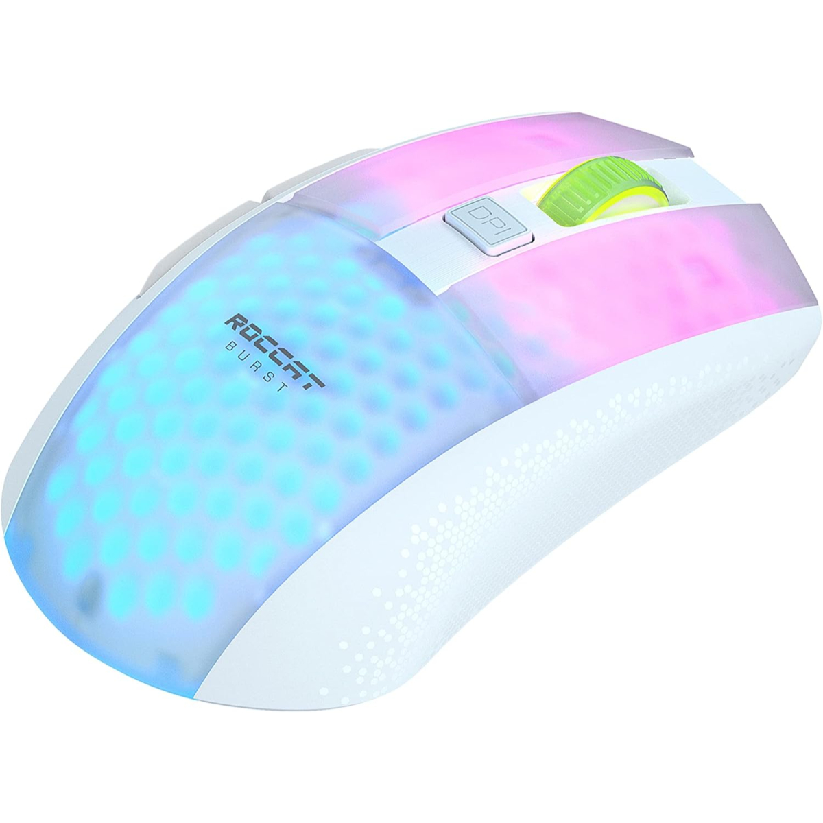 ROCCAT Burst Pro Air Lightweight Symmetrical Wireless RGB Gaming Mouse with 19K DPI Optical Owl-Eye Sensor, Optical Switches, Titan Wheel, 81-Gram Weight White