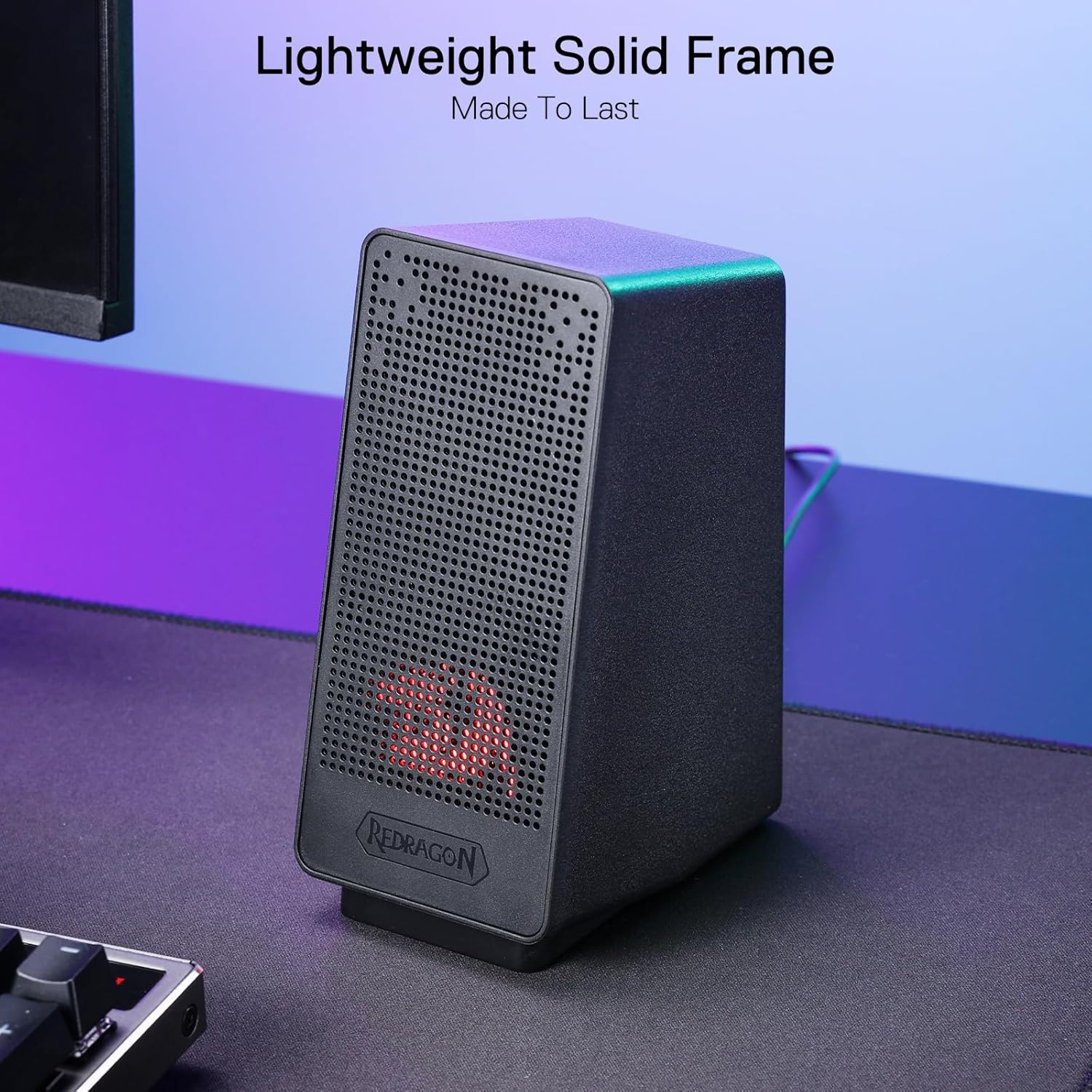 Redragon GS513 PC Gaming Speaker, 2.0 Channel Stereo Desktop Computer Speaker with Red Backlight, Quality Bass and Crystal Clear Sound, USB Powered with a 3.5mm