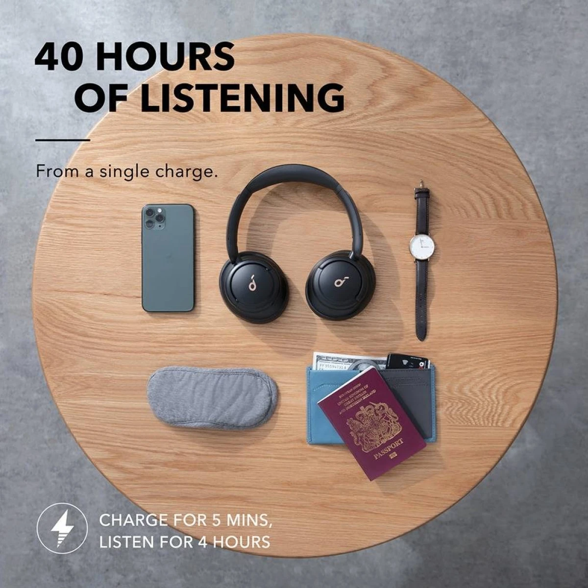 Anker soundcore Life Q30, Hybrid Active Noise Cancelling Headphones with Multiple Modes, Hi-Res Sound, Custom EQ via App, 50H Playtime, Comfortable Fit, Bluetooth, Multipoint Connection - Black