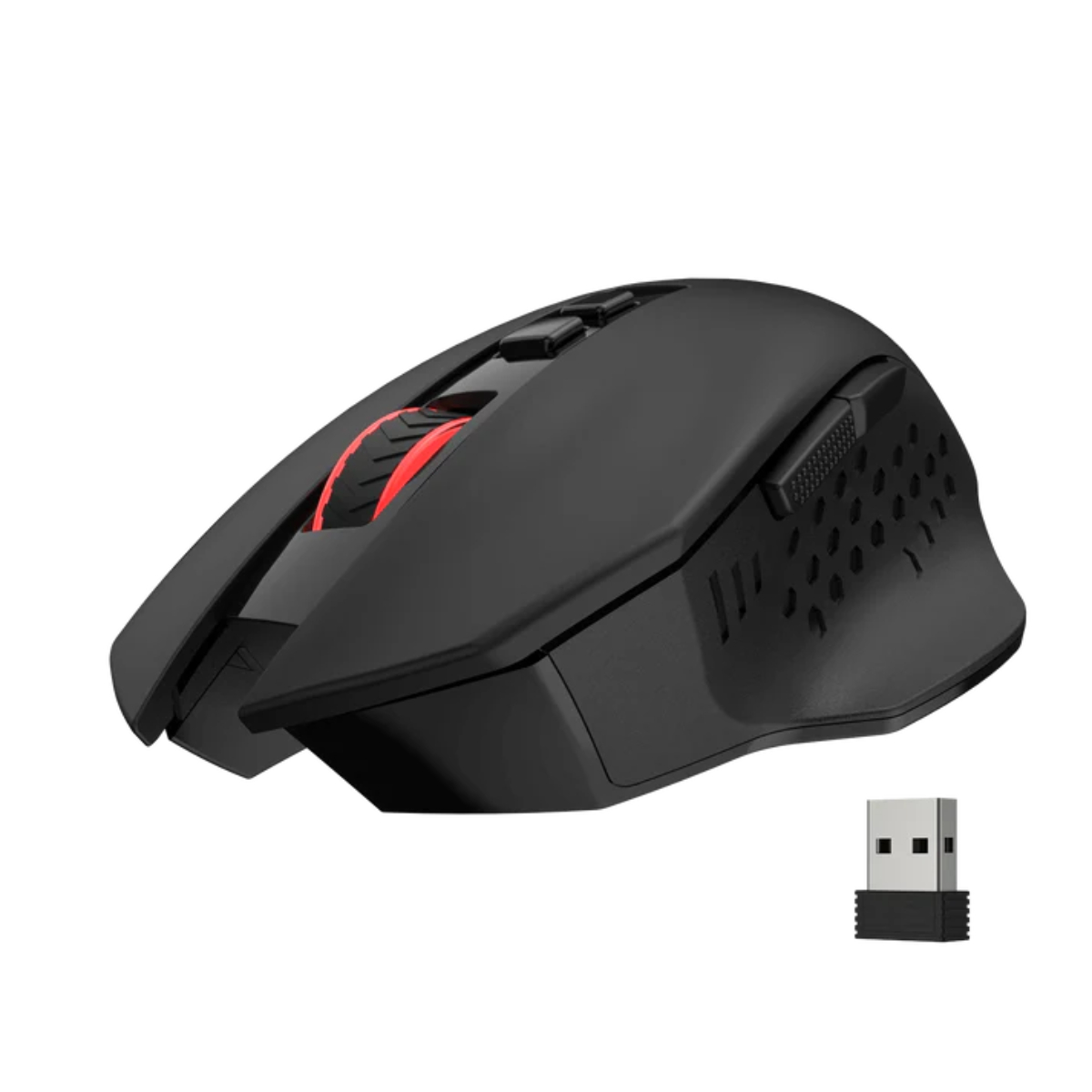 Redragon M656 Gainer Wireless Gaming Mouse, 4000 DPI 2.4Ghz Wireless Mouse w/ 5 DPI Levels, 7 Macro Buttons, Red LED Backlit & Pro Software/Drive Supported, for PC/Mac/Laptop