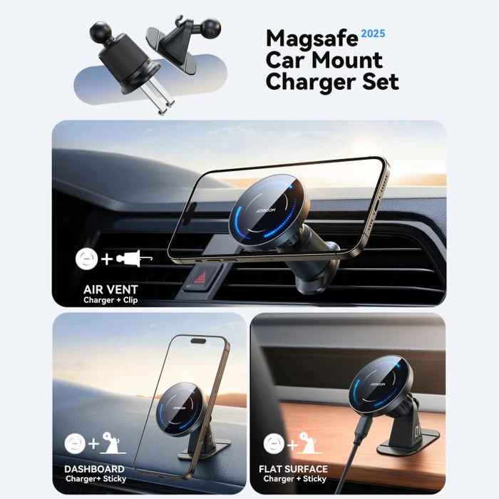 JOYROOM JR-ZS502 Magnetic Wireless Car Holder – 15W-Black