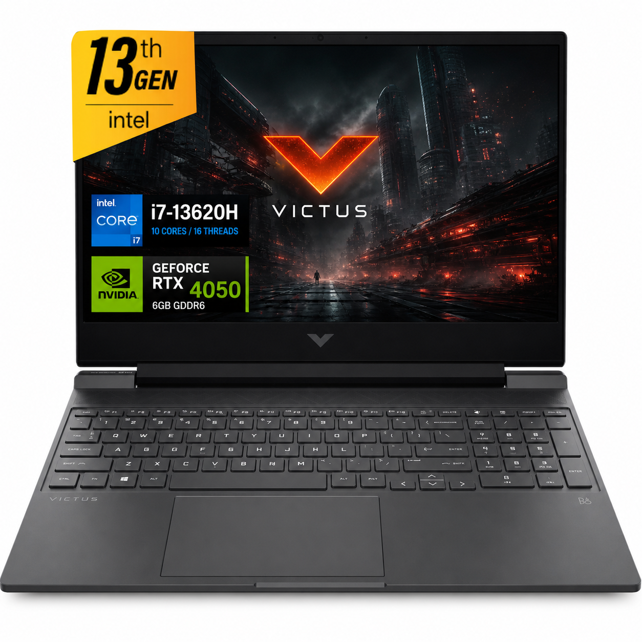 HP Victus Gaming Laptop 15-fa2104TX, Intel Core™ i7-13620H Up to 4.9GHz, NVIDIA GeForce RTX 4050 6GB GDDR6, 15.6" FHD IPS 144Hz, Windows 11 Home - Mica silver