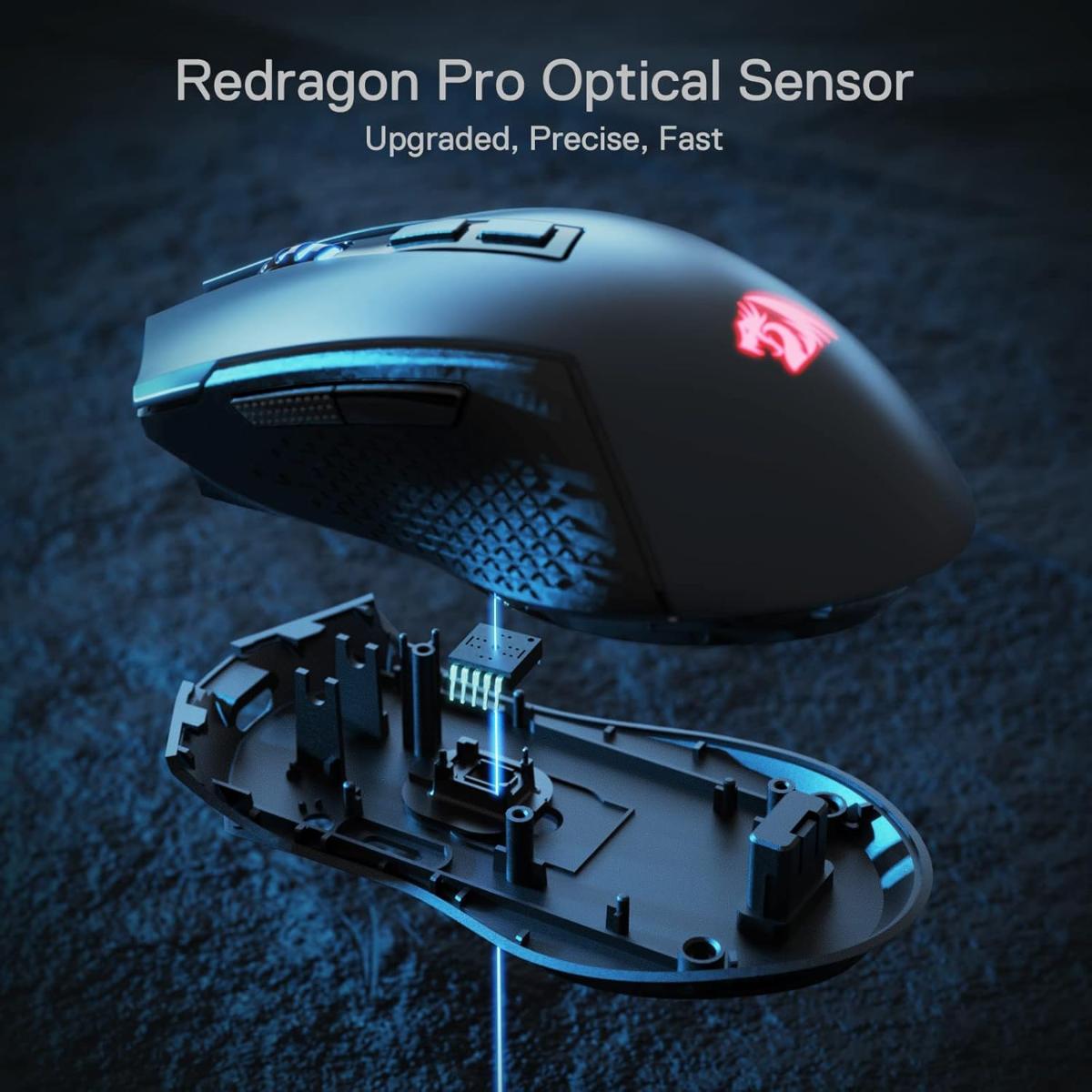 Redragon M693 Wireless Gaming Mouse, 8000 DPI Mice w/ 3-Mode Connection, BT & 2.4G Wireless, 7 Macro Buttons, Reliable Power Capacity for PC/Mac/Laptop