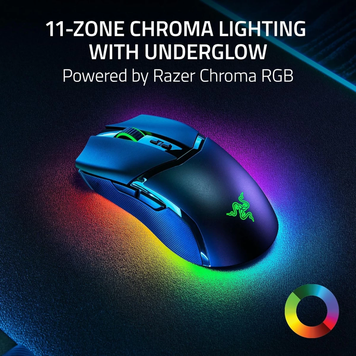 Razer Cobra Pro Wireless 10 Customizable Controls 30K Optical Sensor Gen-3 Switches 2.4GHz Bluetooth & USB Type C up to 170 Hr Battery - Black