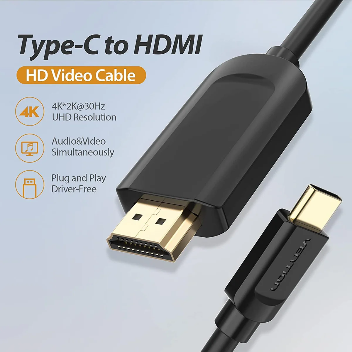 Vention Type-C to 4K HDMI 1.5M Cable