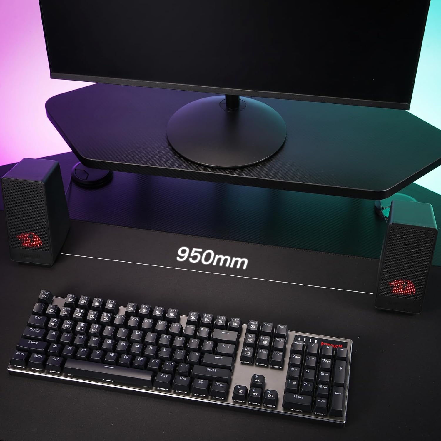 Redragon GS513 PC Gaming Speaker, 2.0 Channel Stereo Desktop Computer Speaker with Red Backlight, Quality Bass and Crystal Clear Sound, USB Powered with a 3.5mm