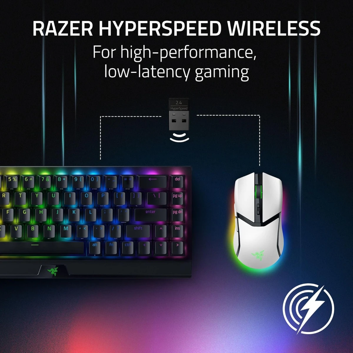 Razer Cobra Pro Wireless 10 Customizable Controls 30K Optical Sensor Gen-3 Switches 2.4GHz Bluetooth & USB Type C up to 170 Hr Battery - White - alternate view