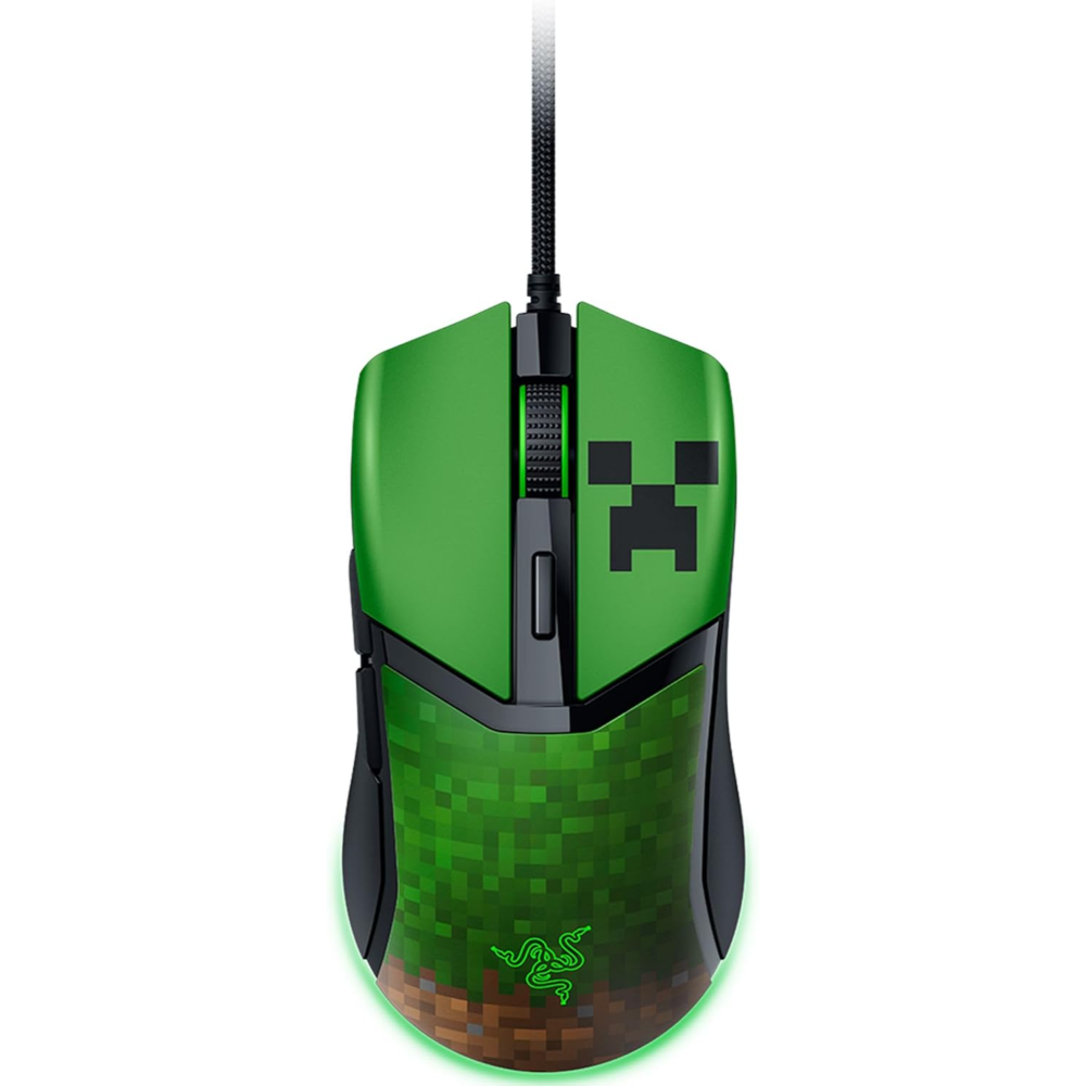 Razer Cobra Minecraft Edition - Lightweight Wired Gaming Mouse - 8500 DPI Sensor (58g, Optical Mouse Switches 3th Gen, Chroma Lighting with Gradient Underglow, Speedflex Cable) Minecraft