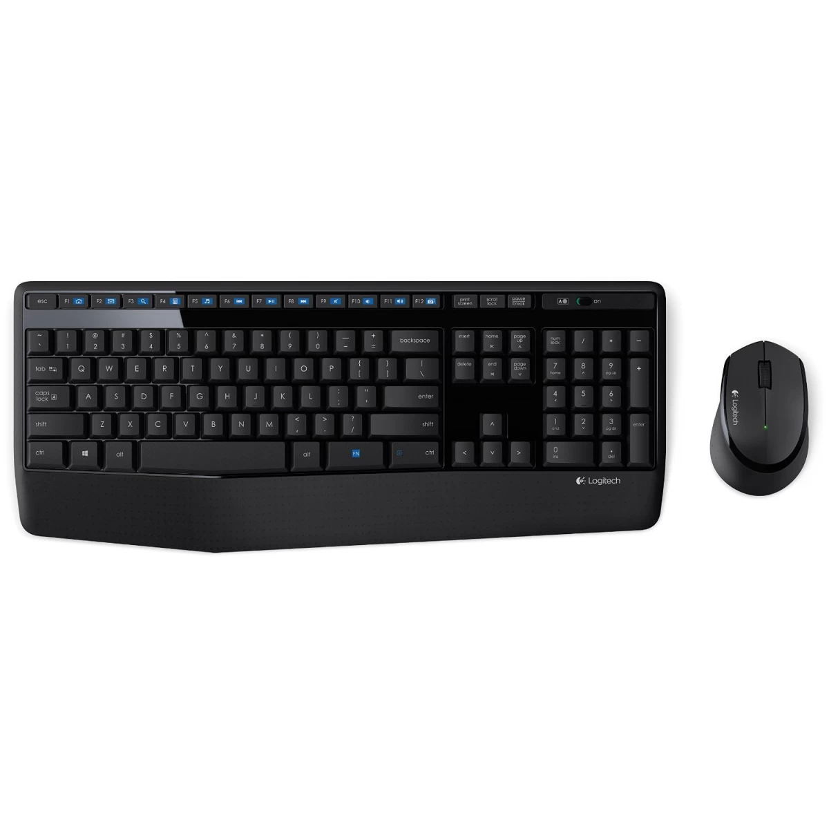 Logitech MK345 Wireless Combo Full-Sized Keyboard with Palm Rest and Comfortable Right-Handed Mouse 2.4 GHz Wireless USB Receiver Arabic / English Layout hover