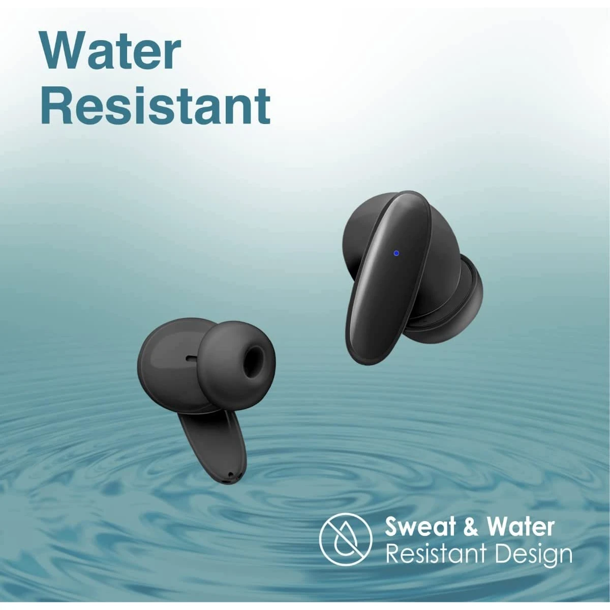 Promate True Wireless Earbuds Bluetooth v5.1 w/ Mic IPX5 Water Resistance 20H Playback Time - Black