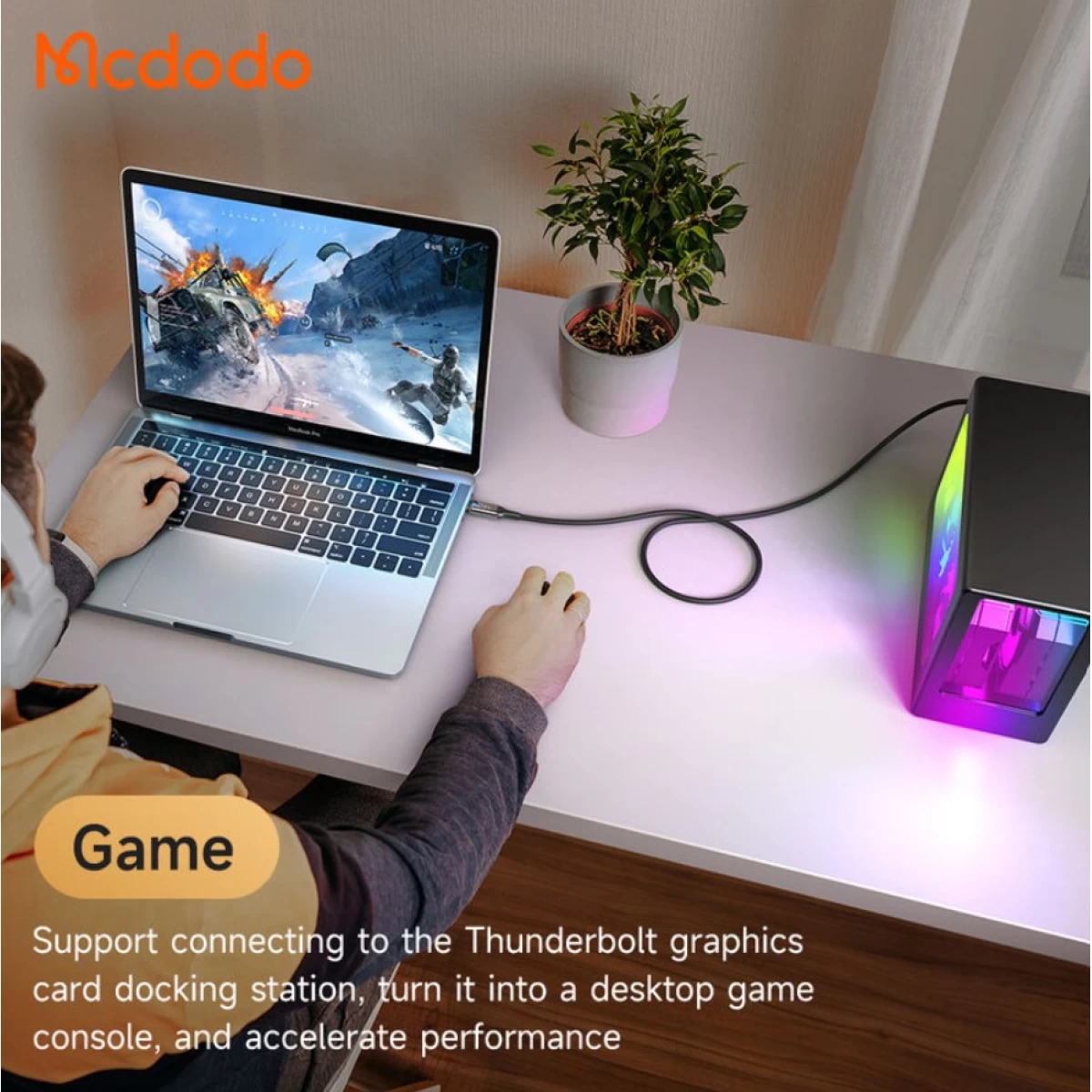 Mcdodo CA-2990 Thunderbolt 4 Data Charger Cable USB Type-C To Type-C 240W 5A USB 4.0 Super Cable 1.2M