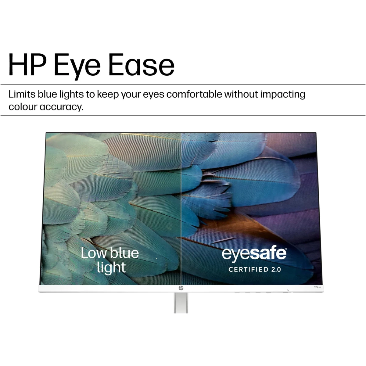 HP 524sw 24" Ultraslim IPS Full HD 100Hz True-Color Low-Blue Light Filter w/ 99% sRGB 300 nits - Silver & White