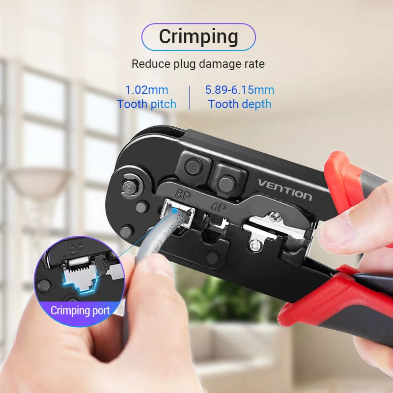 Vention RJ45 Crimping Tool RJ45 Network Cutting Tools 8P RJ45 Crimper Cutter Stripper Plier