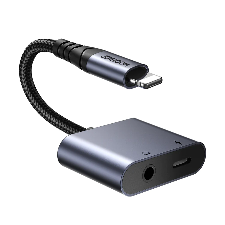 JOYROOM SY-L01 Audio-Transfer Series 2-in-1 Audio Adapter Lightning to 3.5mm+Lightning-Black