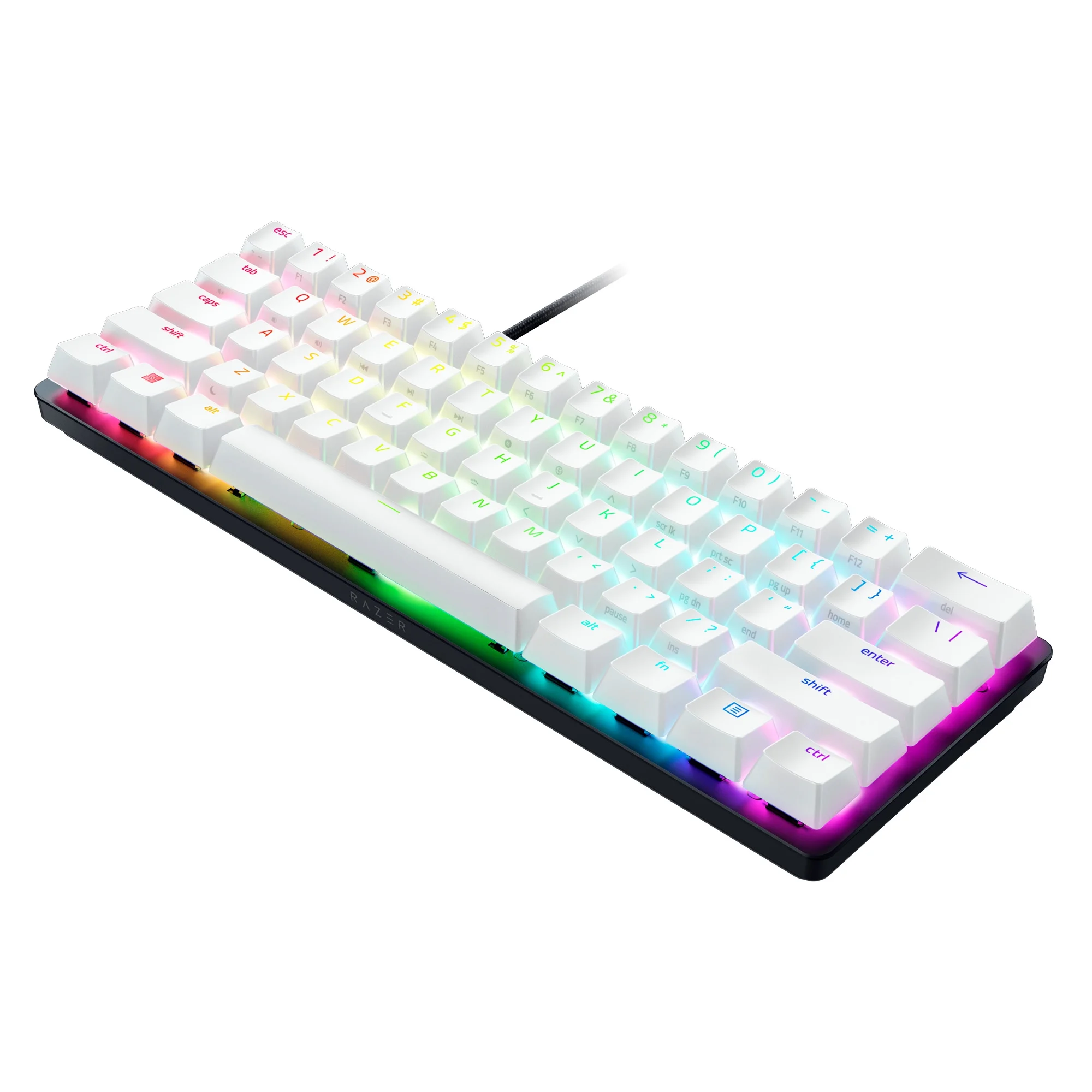 Razer Huntsman Mini 60% Clicky Optical-Mechanical Switches Doubleshot PBT Keycaps Detachable USB-C Cable (Red Switch) - Mercury