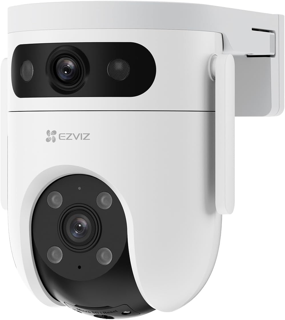 EZVIZ by Hikvision 3K H9C Dual-Lens 4K(5MP+5MP) Pan & Tilt Wi-Fi Camera|2-Way Talk|AI-Powered Human/Vehicle Detection|Active Defense with Siren and Strobe Light|Weatherproof Design|Upto 512GB Support