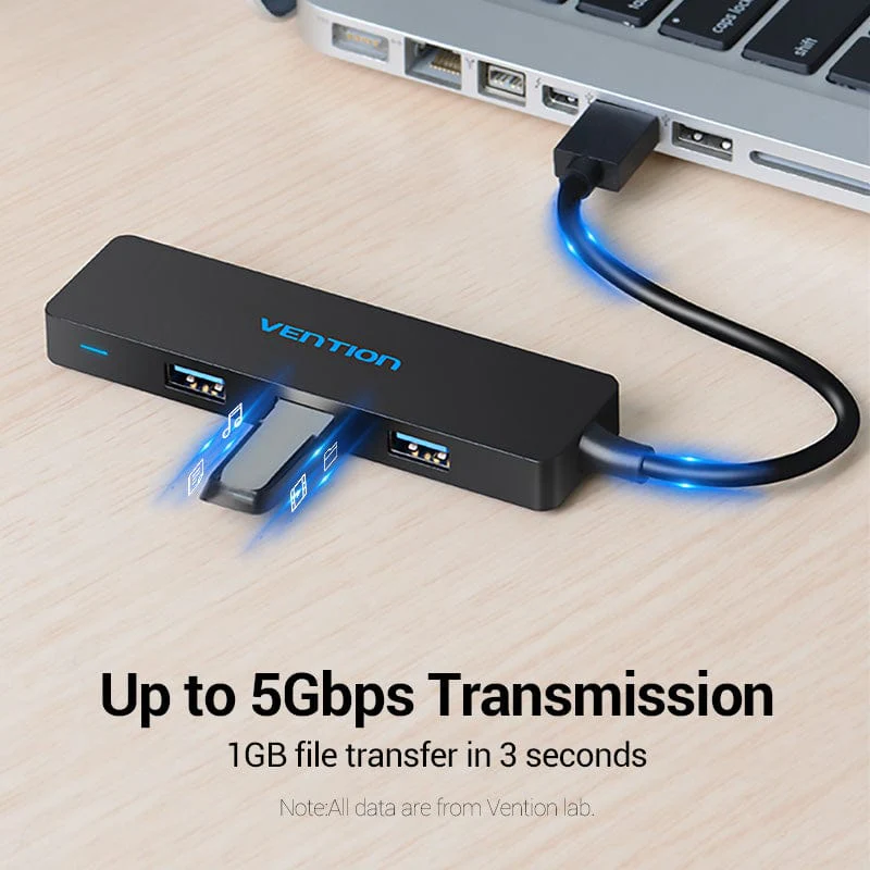 Vention 4 Ports USB3.0 HUB 0.15M Black