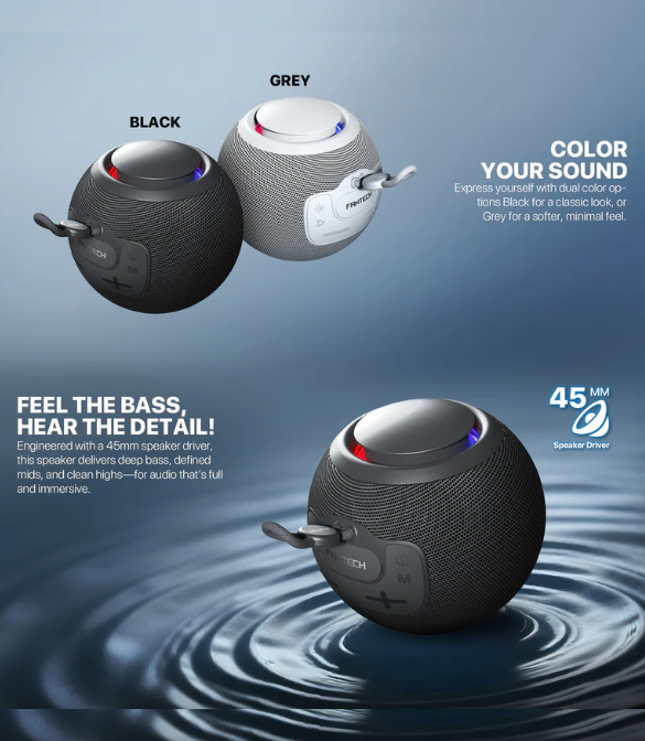 FANTECH BS161 Portable BT Wireless Speaker TWS 4-Way Connectivity TF Card Party Use Hands-Free Call RGB Mini Deep Bass Speakers