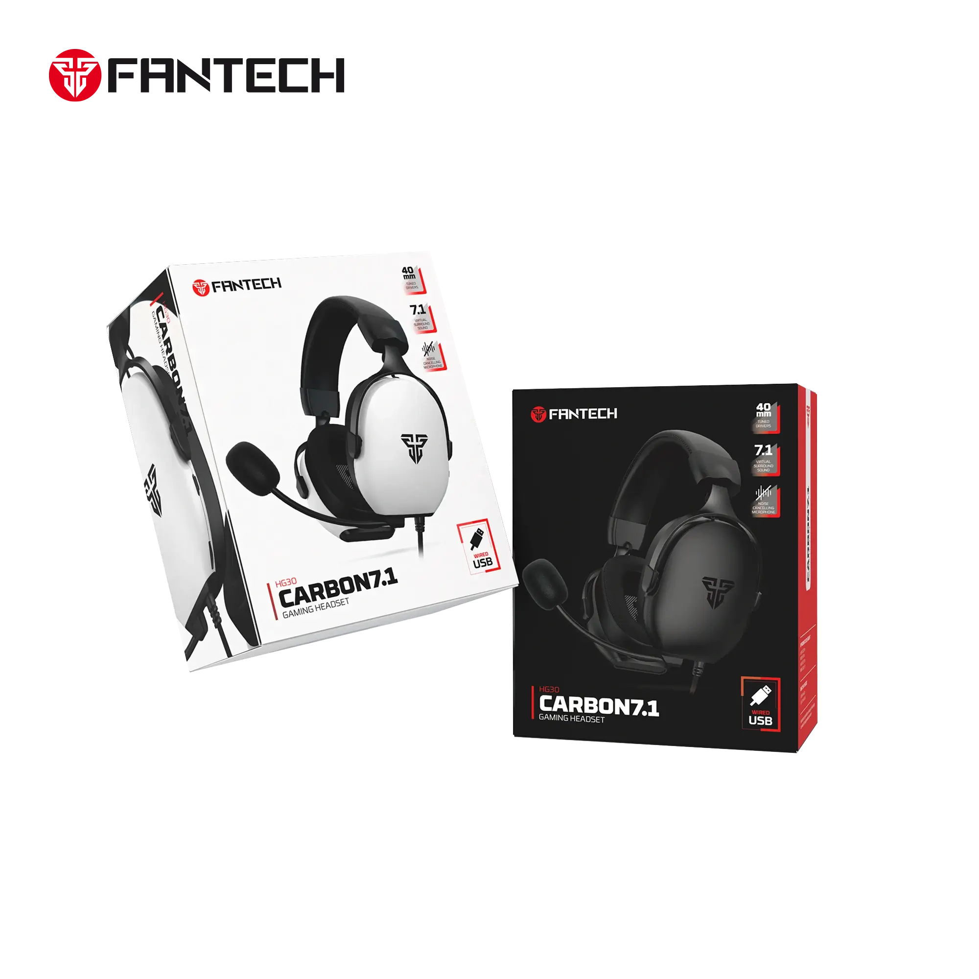 FANTECH HG30 CARBON 7.1 Surround Sound Gaming Headset White