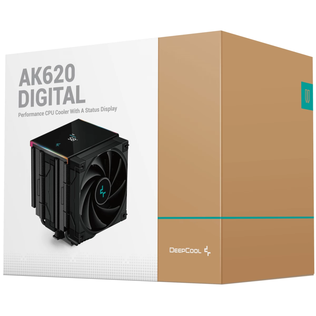 DeepCool AK620 Digital CPU Air Cooler Mighty 260w TDP 6 Copper Heat Pipes Dual-Tower CPU Cooler w/ ARGB LED Strip & Digital Screen Displays