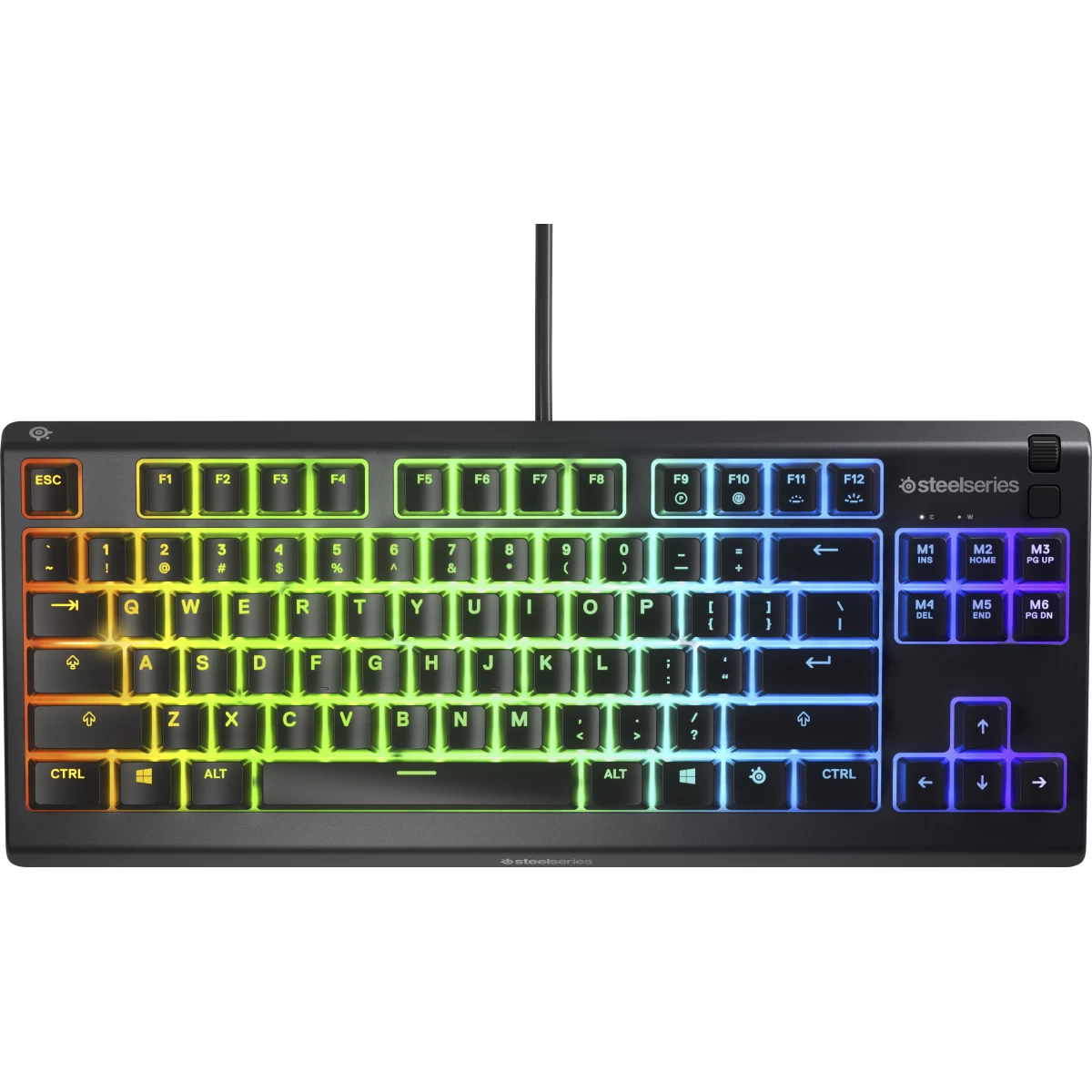 SteelSeries Apex 3 TKL RGB Gaming Keyboard – Tenkeyless Compact Form Factor - 8-Zone RGB Illumination – IP32 Water & Dust Resistant – Whisper Quiet Gaming Switch – Gaming Grade Anti-Ghosting,Black