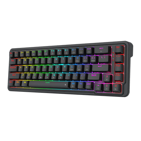 Redragon K709 NOVA 65% Wired Gasket RGB Gaming Keyboard, 68 Keys Hot-Swap Compact Mechanical Keyboard w/Free-Mod Socket, 3-Layer Noise Dampening & Dedicated Arrow Keys, Quiet Custom Linear Switch , Black