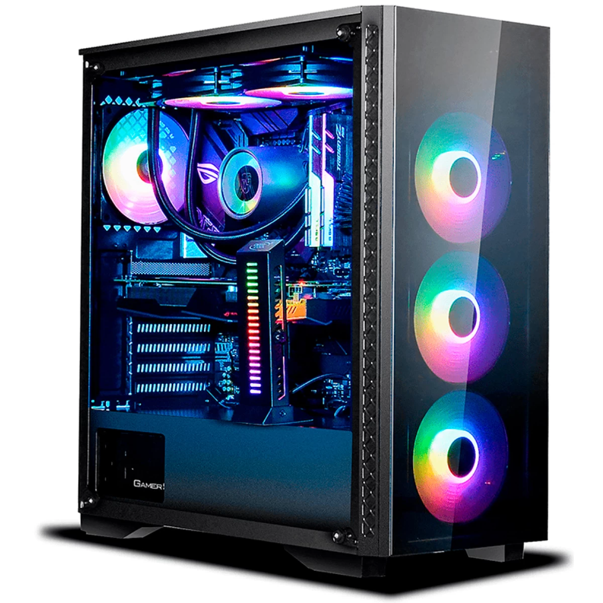 DeepCool MATREXX 50 Tempered Glass Side & Front Panel Gaming Case w/ 4x ARGB Fan - Black