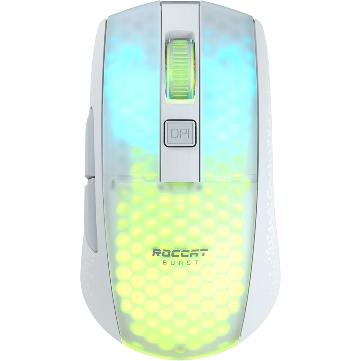 ROCCAT Burst Pro Air Lightweight Symmetrical Wireless RGB Gaming Mouse with 19K DPI Optical Owl-Eye Sensor, Optical Switches, Titan Wheel, 81-Gram Weight White