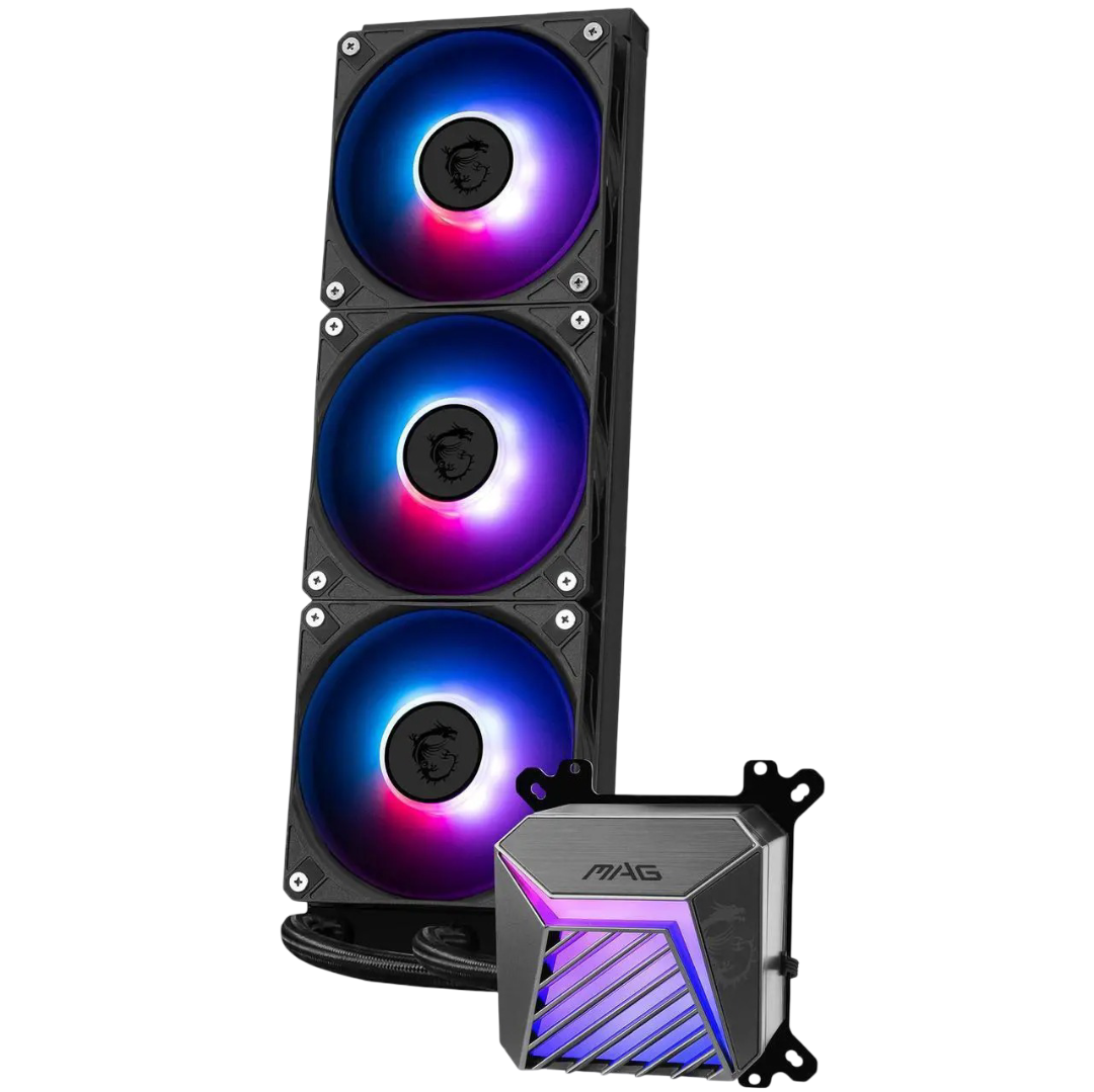 MSI MAG Coreliquid A15 360 Black- AIO ARGB Liquid Cooling - 360mm Radiator - Triple 120mm ARGB PWM Fans - EZ Connect - Uni Bracket - LGA 1700/1851/AM5/AM4 Compatible