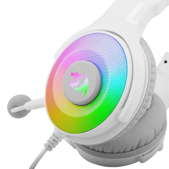 Redragon Pandora H350RGB Virtual 7.1 Surround Sound USB Gaming Headset Share Tweet-WHITE