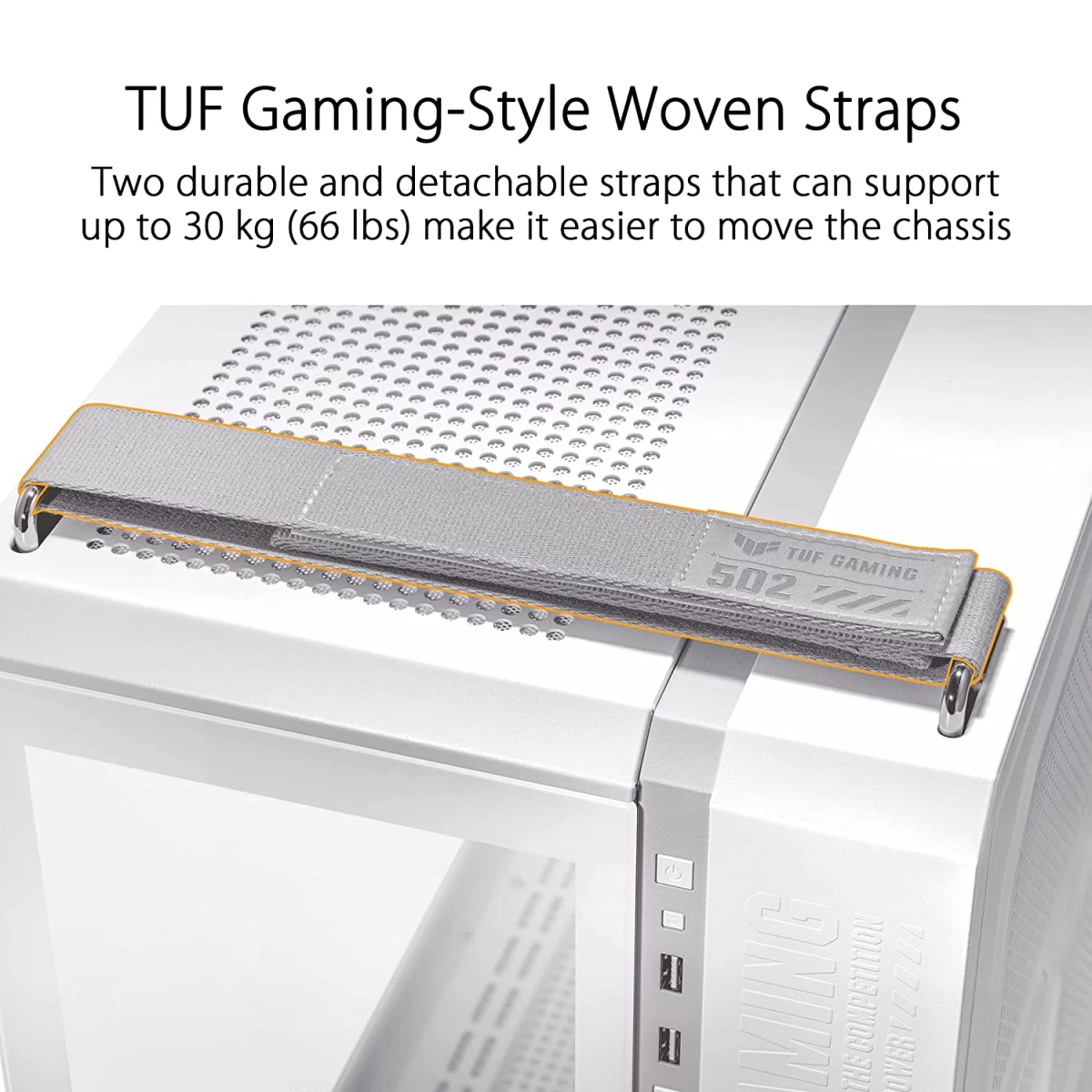 ASUS TUF GT502 Plus Dual Chamber Design Independent Cooling Zones for The CPU & GPU w/ Pre-installed 4 ARGB Fans - White