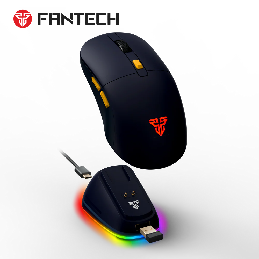FANTECH WG9RD Wireless Gaming Mouse with Charging Magnetic Base Three Mode 12000DPI Customized E-sports Gamer Mouse-B