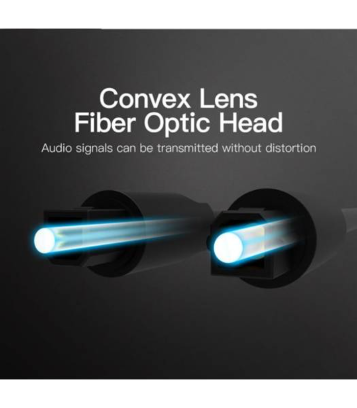 Vention Optical Fiber Audio Cable Transmission, Sturdy Connectivity, 2M Black