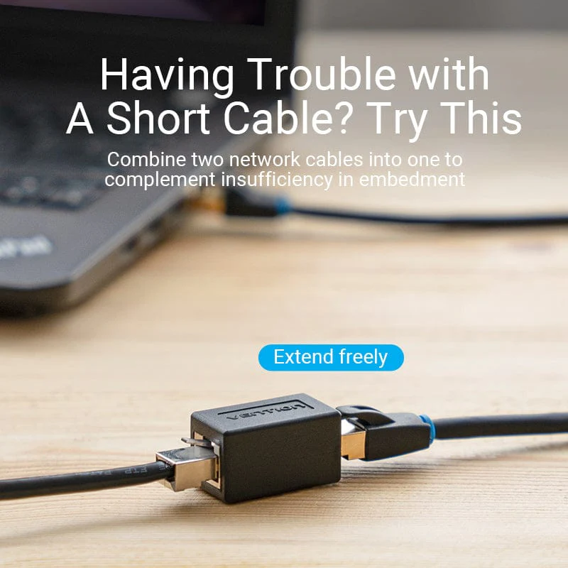 Vention Cat6 Connector FTP Cat6/5e Ethernet Adapter 8P8C Network Extender Extension Cable for Ethernet Cable RJ45 Connector