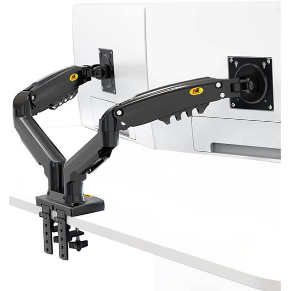 NB North Bayou F160 Dual Monitor Desk Mount Stand Full Motion Swivel Computer Monitor Arm for Two Screens 17-27 Inch