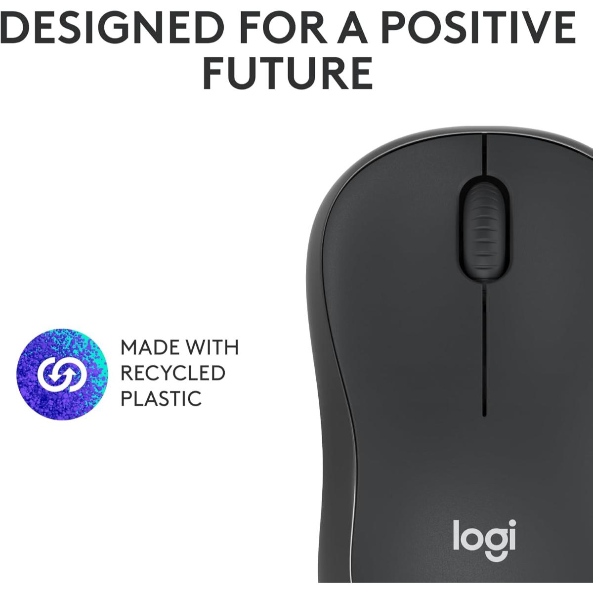 Logitech M240 Silent Bluetooth Mouse, Wireless, Compact, Portable, Smooth Tracking, 18-Month Battery, for Windows, macOS, ChromeOS, Compatible with PC, Mac, Laptop, Tablets-Black