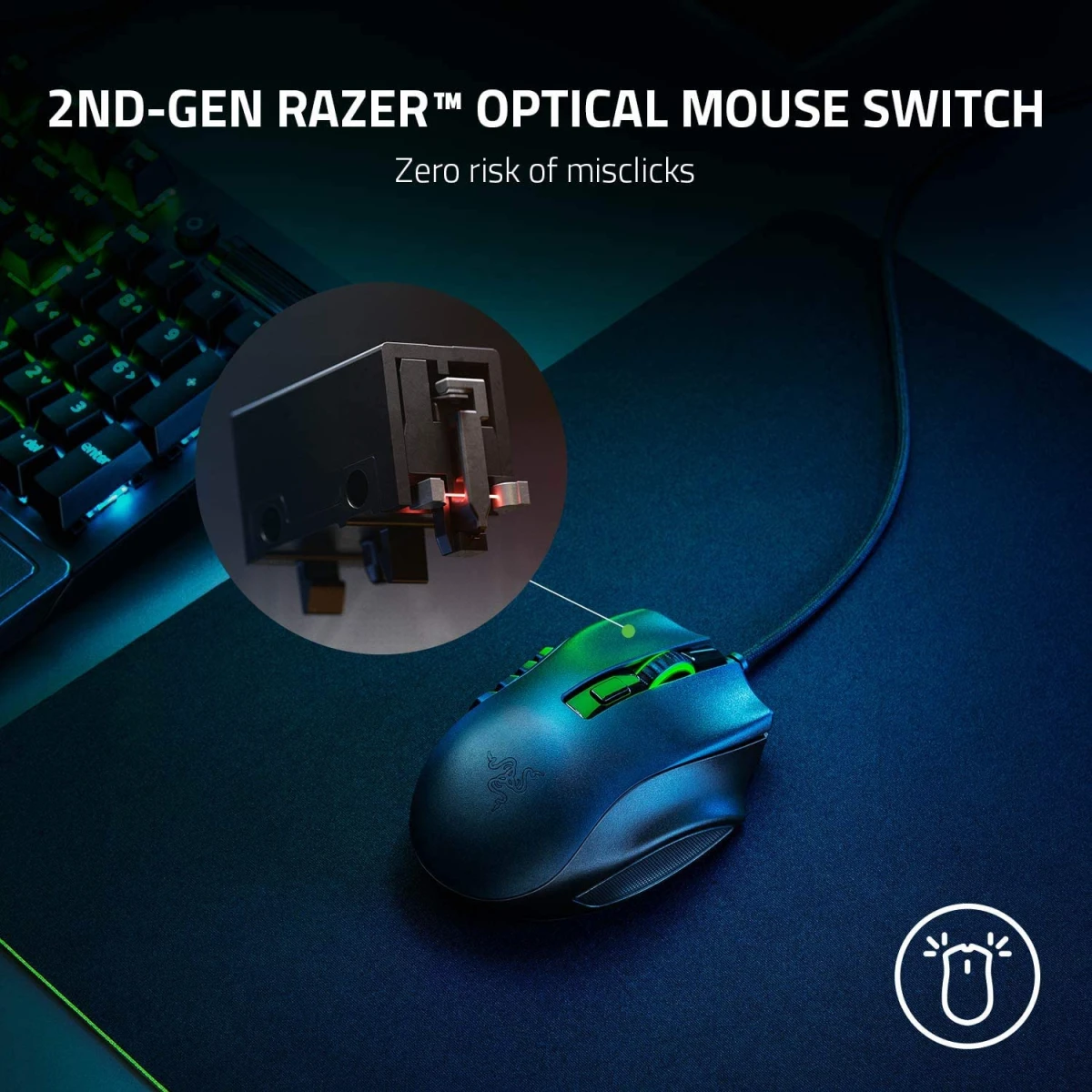 Razer Naga X Wired MMO 16K Optical Sensor 16 Programmable Buttons