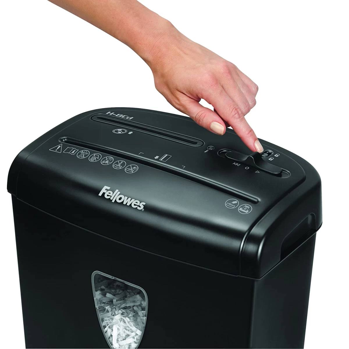 Fellowes Powershred H-8C 8-Sheet Cross-Cut Home and Deskside Paper Shredder with Safety Lock