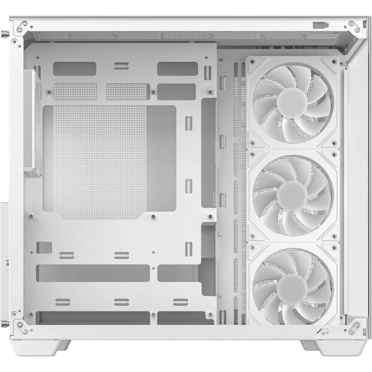 DeepCool CG530 4F Panoramic ATX Mid-Tower Case 4x Pre Installed Fans Dual Chamber, Support Back Connectors & Up to 2x 360mm +280mm Radiators, Front 2x USB3.0 , White