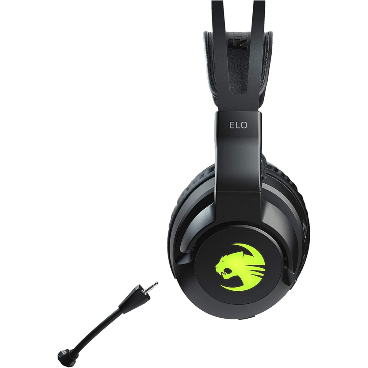ROCCAT Elo 7.1 Air PC Wireless Gaming Headset, Surround Sound Headphones with Detachable Noise Cancelling Microphone, 50mm Drivers, 24 Hr Battery Life, RGB Lighting, Black