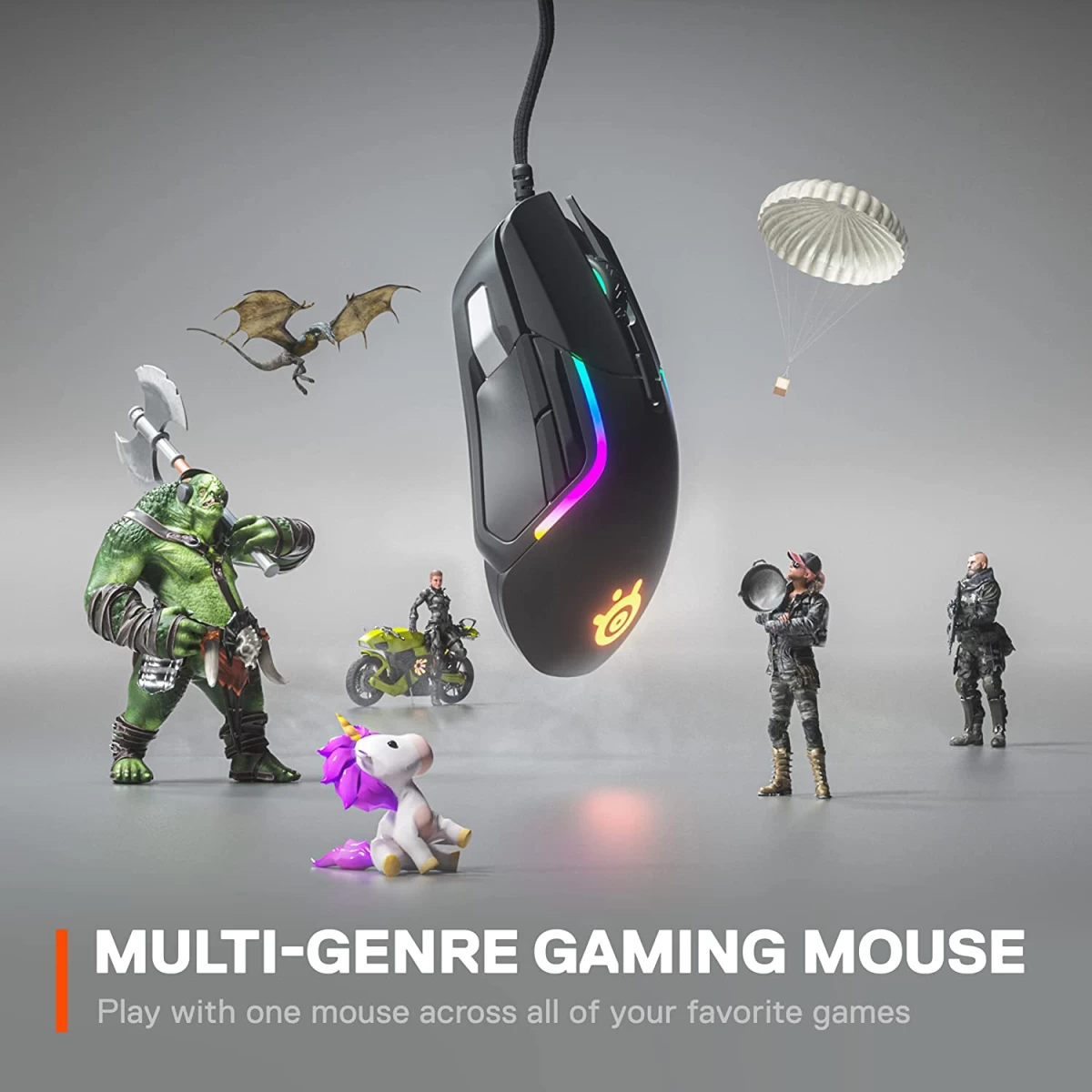 SteelSeries Rival 5 PrismSync RGB Lighting 9 Buttons 18,000 CPI TrueMove Air Optical Sensor - Black