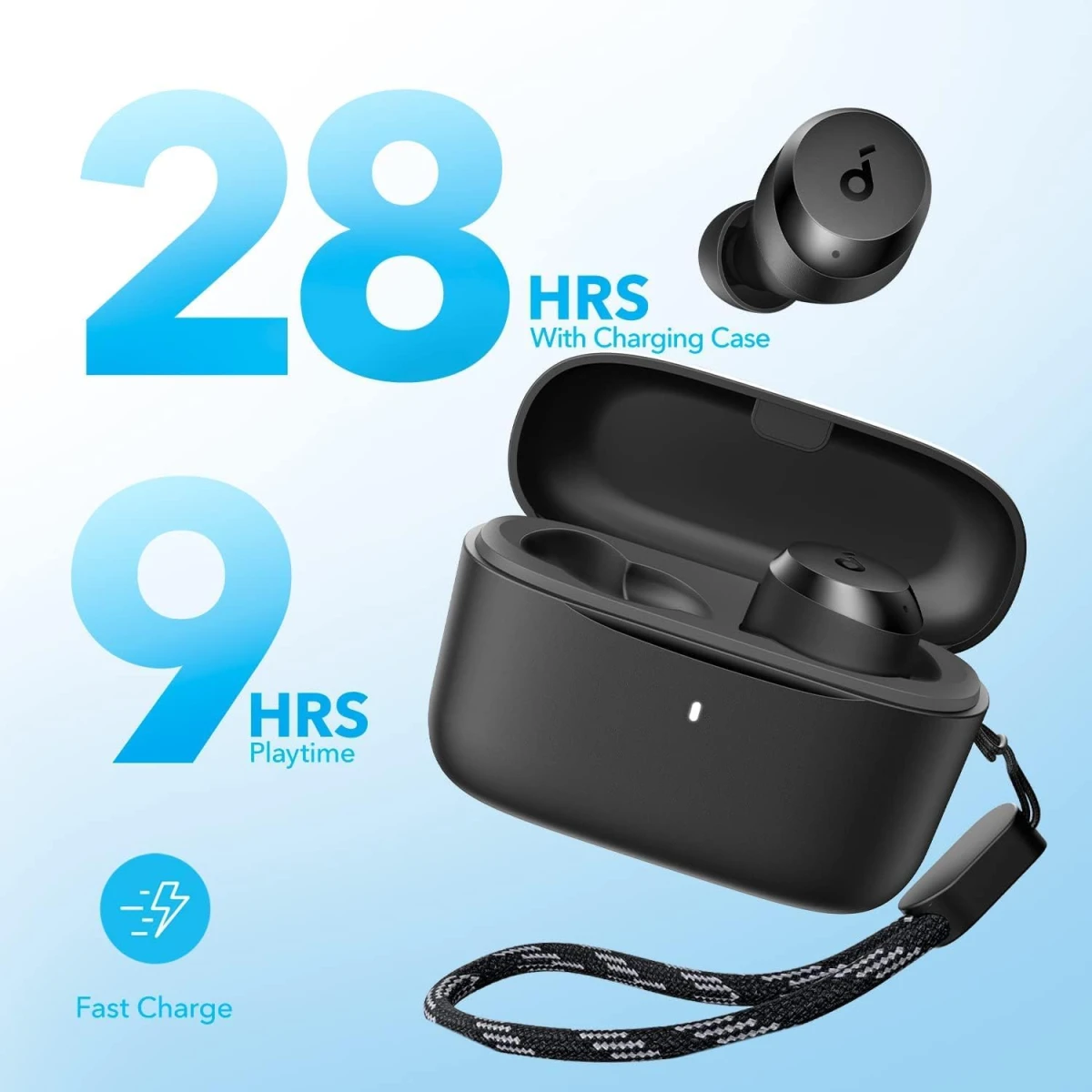 Anker Soundcore A25i Bluetooth 5.3, App Custom Sound 28 Hours Playtime Water Resistant 2 Microphones for Clear Calls Unique Earphone Mode - Black