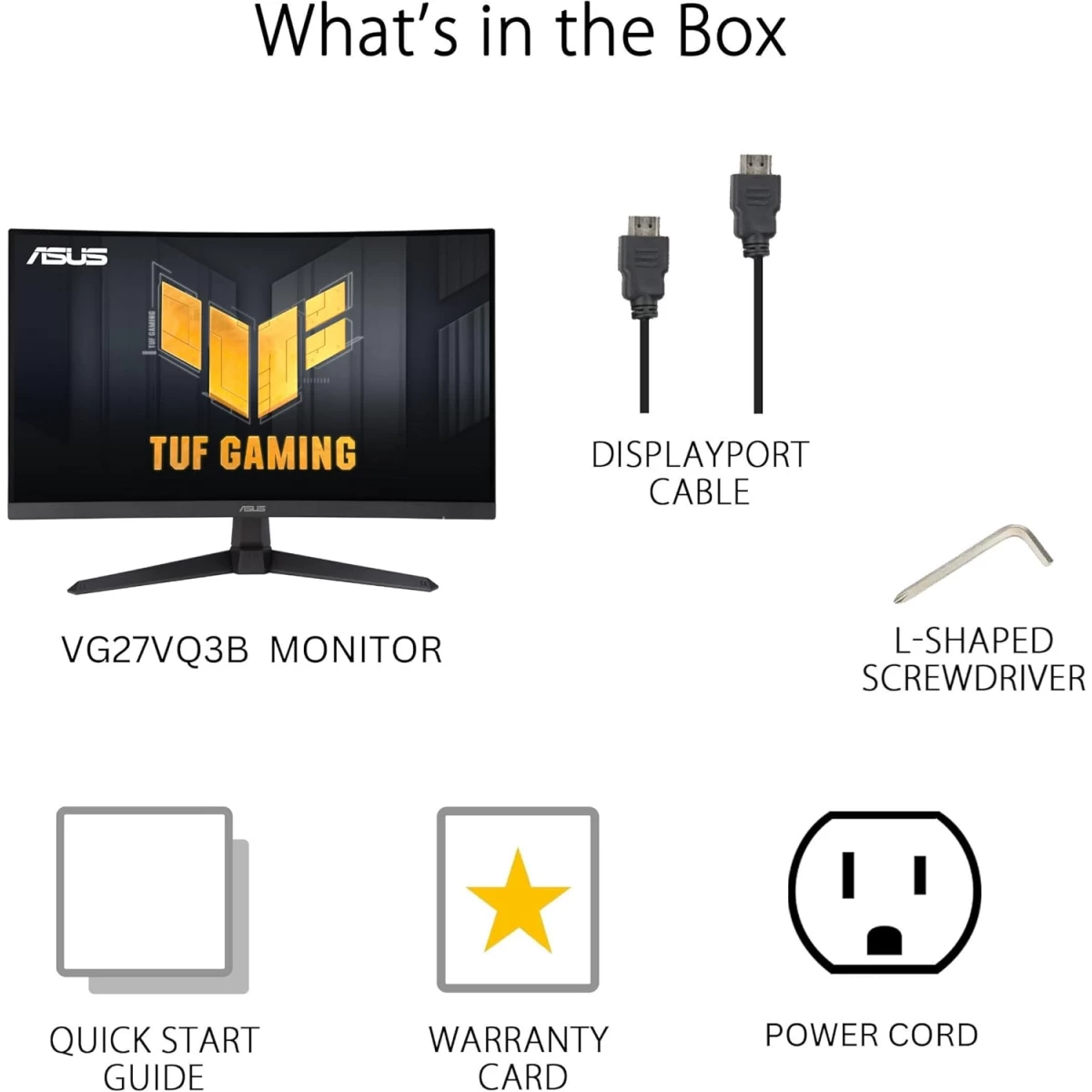 Asus TUF VG27VQ3B 27" Curved 1500R Full HD 180Hz 1ms DCI-P3: 90% FreeSync Shadow Boost Enhances w/ Speaker - Black