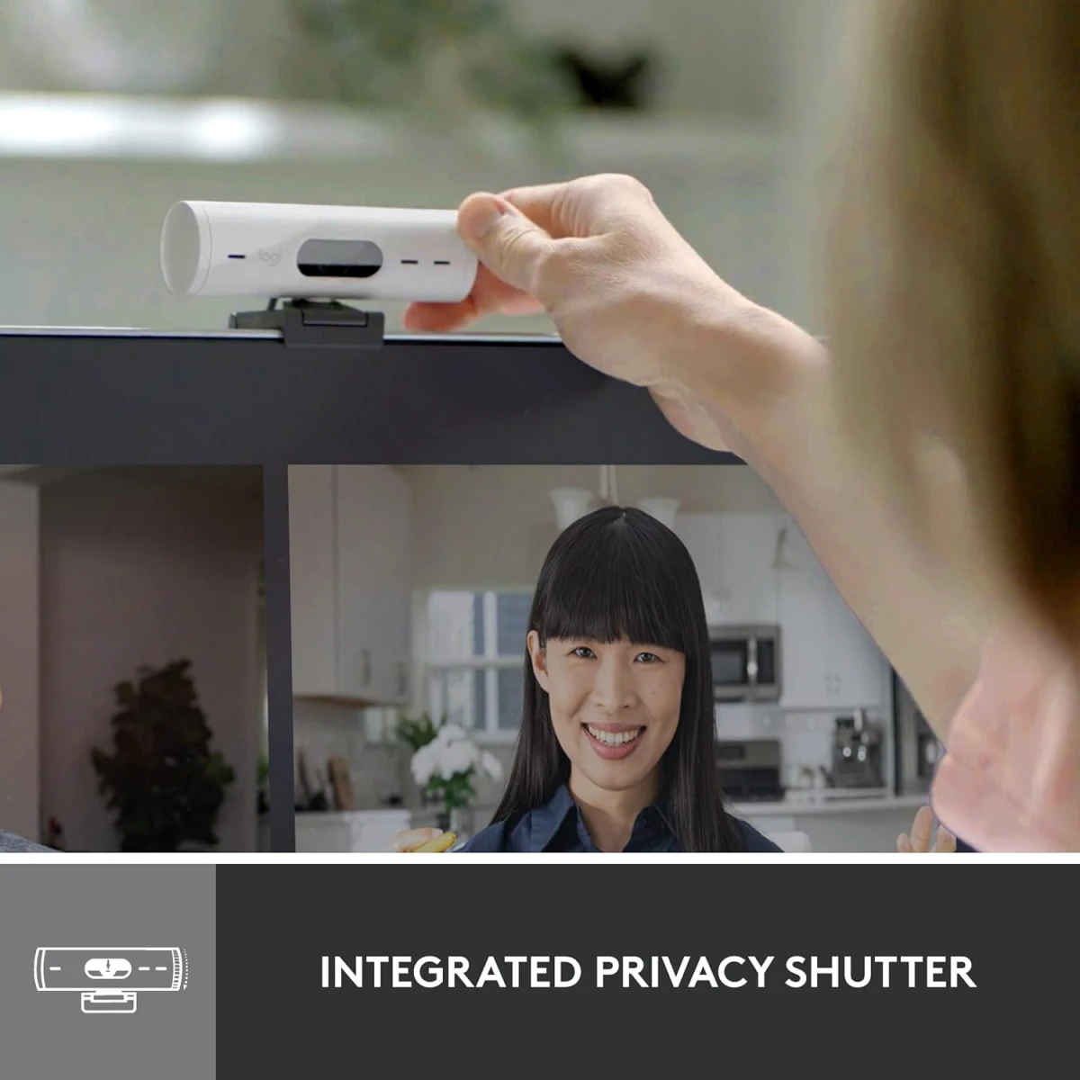 Logitech Brio 500 Full HD Webcam with Auto Light Correction Show Mode Dual Noise Reduction Mics Privacy Cover For Microsoft Teams, Google Meet, Zoom, USB-C Cable