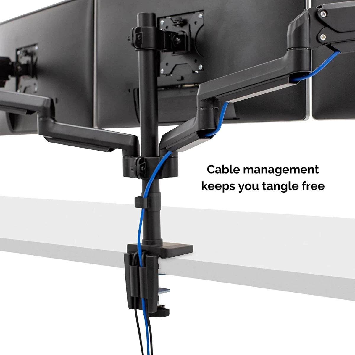 Fellowes Platinum Series Adjustable Triple Monitor Arm , Black