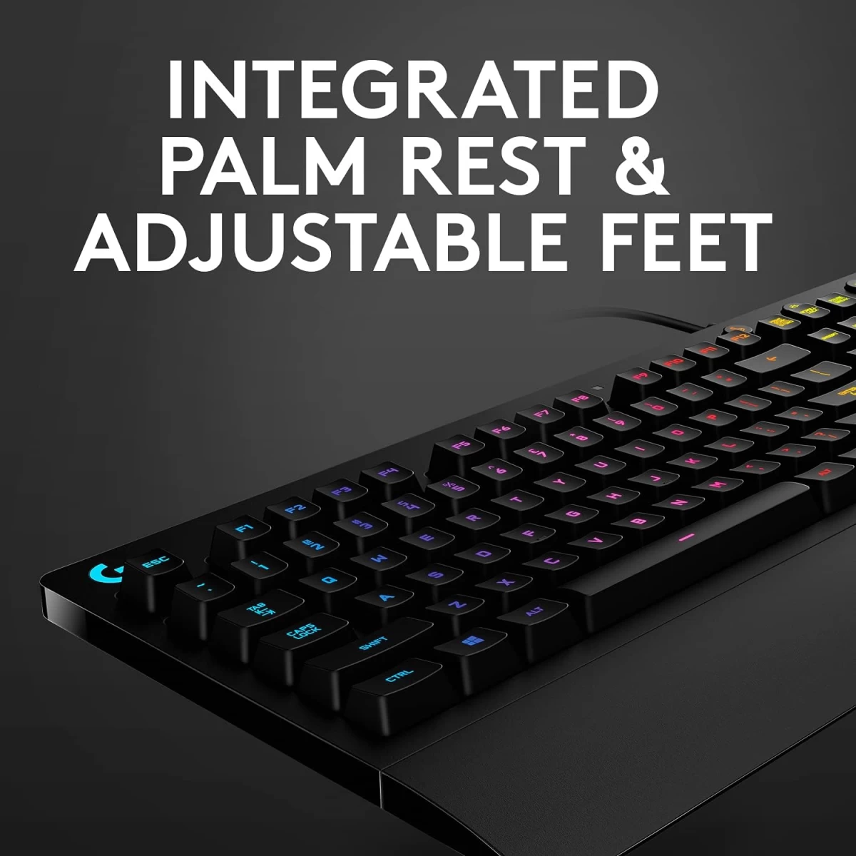 Logitech G213 Wired Dedicated Media Controls 16.8 Million Lighting Colors Backlit Keys Spill-Resistant & Durable Design - Black
