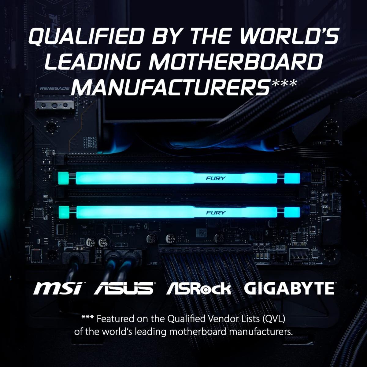 Kingston FURY Beast RGB 8GB (1 x 8GB) 6000MHz DDR5 Desktop Memory Infrared Sync Technology