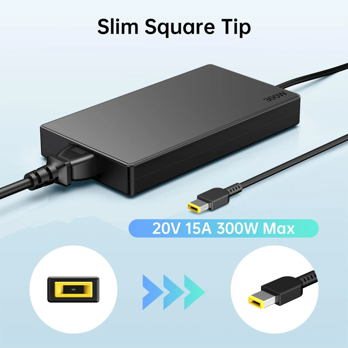 Lenovo 300W Slim Tip AC Adapter Charger Compatible With Legion 5 & 7 series w/ Power Cord - UK Outlet